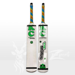 KC Tape Ball Cricket Bat - Boss Edition Green, crafted from Rawalakot Wood in Pakistan and trusted by Khurram Chakwal’s tape ball boss.