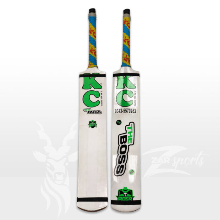 KC Tape Ball Cricket Bat - Boss Edition Green, crafted from Rawalakot Wood in Pakistan and trusted by Khurram Chakwal’s tape ball boss.