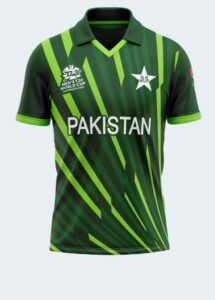 Pakistan Cricket ICC T20 World Cup 2025 Thunder Green Shirt Top Jersey designed for ultimate fan support, featuring official team logos and ICC branding.