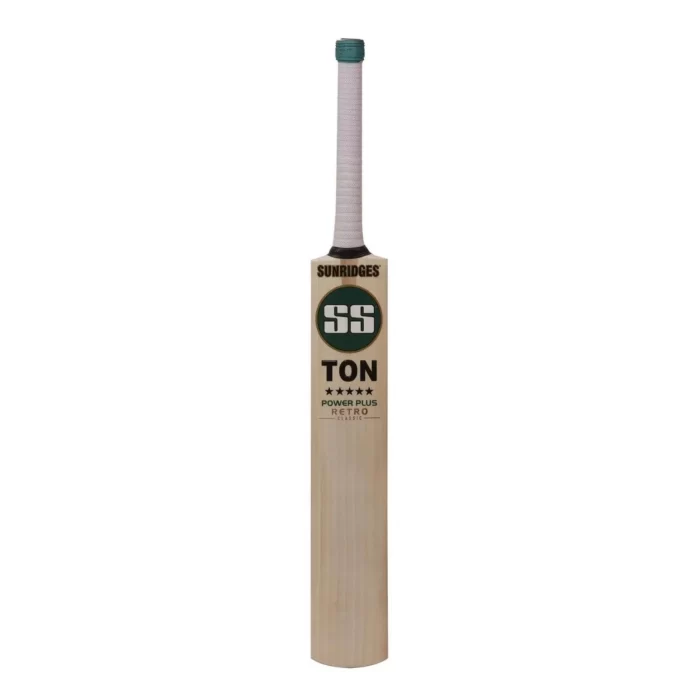 SS Retro Power Plus Bat - Senior with 10 grains, concave edges, and superior grip, crafted from Grade 1 English Willow for high-performance cricket.