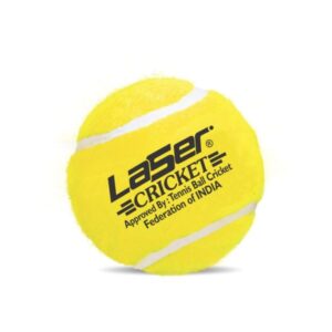 Lazer Cricket Tennis Ball - Pack of 6, durable yellow cricket balls approved by the Tennis Ball Cricket Federation of India for indoor and outdoor play