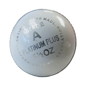 Platinum Plus Grade A Leather Cricket Ball - White for Professional Play