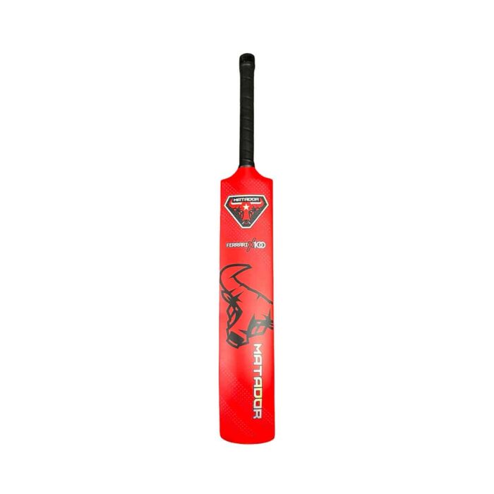 Matador Ferrari X100 Fiber Cricket Bat - RED, lightweight fiber bat for softball and tapeball cricket with durable construction and a comfortable grip.